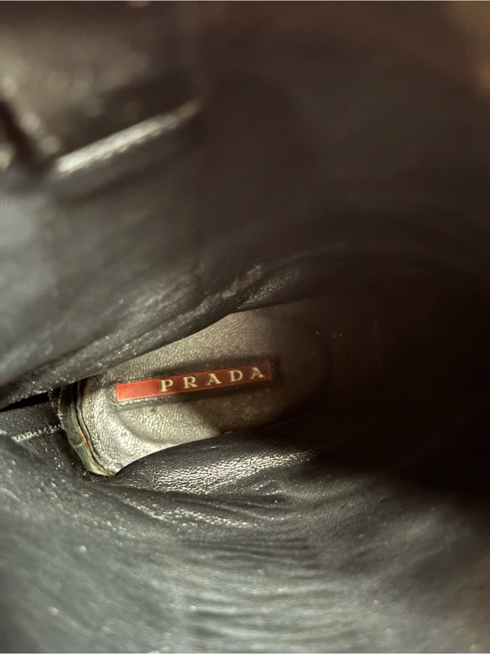 Prada Sport Leather Moto Boots Harness Biker 39 1/2 9.5 - Picture 8 of 10